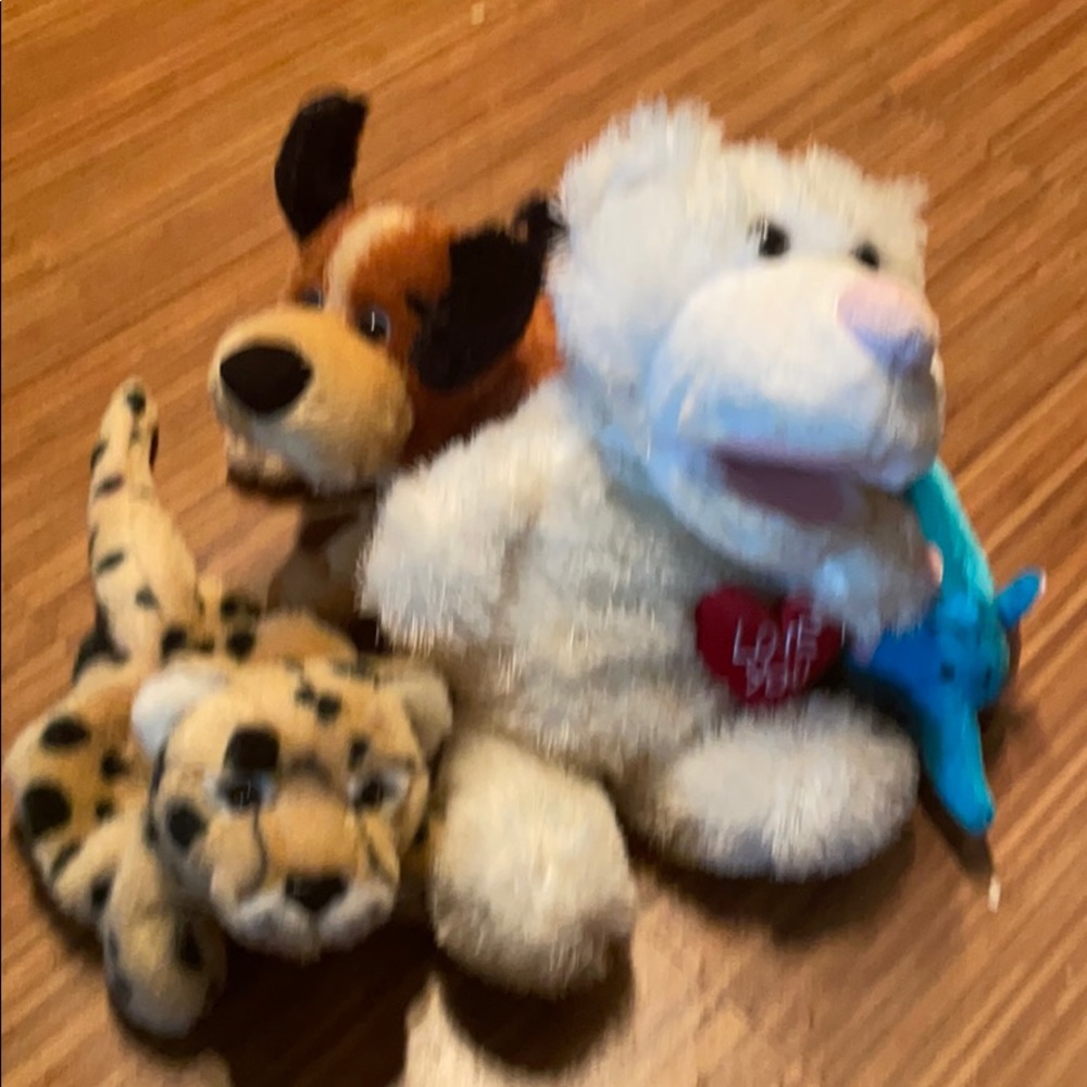 3 stuffed animals